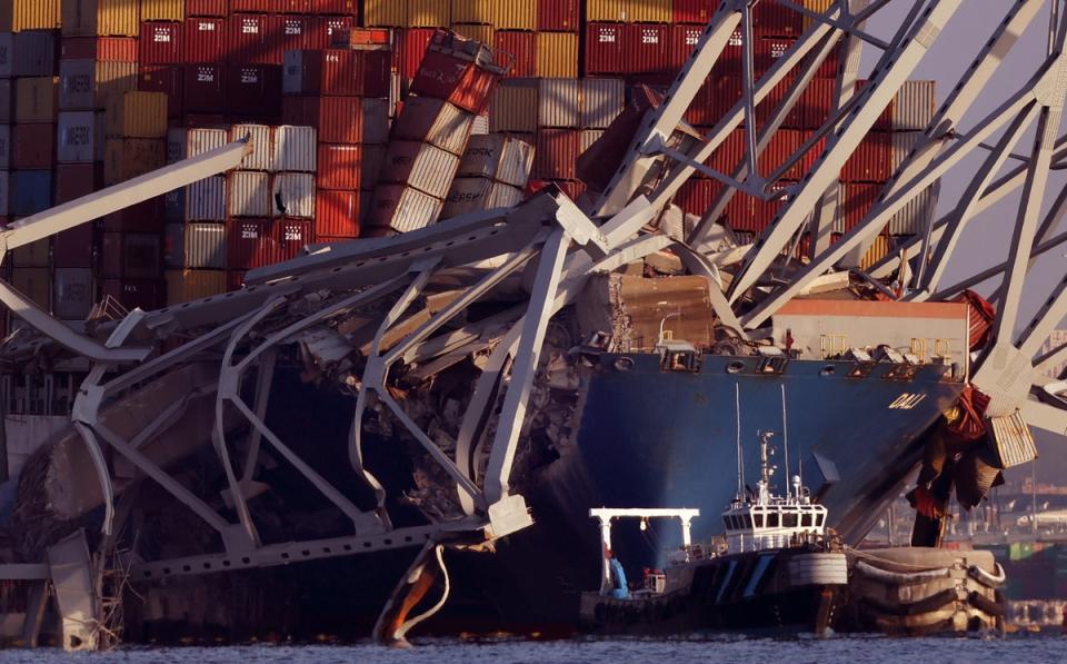 At around 1.29am on Tuesday the Francis Scott Key bridge collapsed (Getty Images)