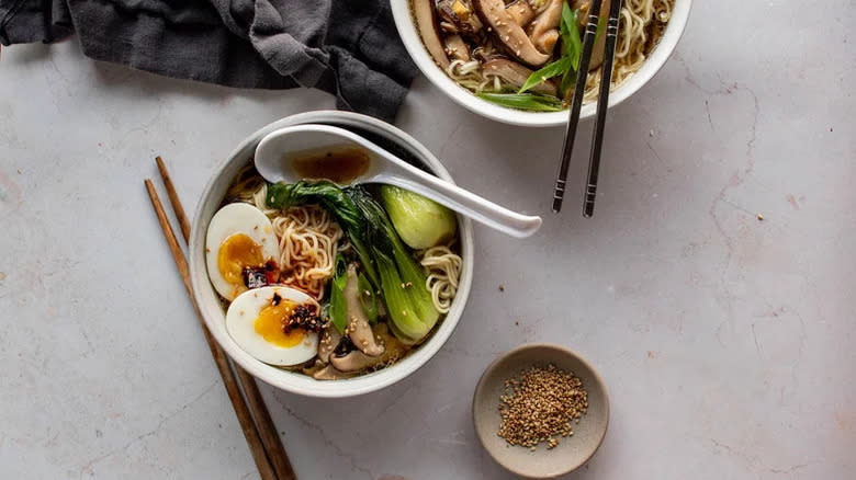 Two bowls of Spruced Up Ramen