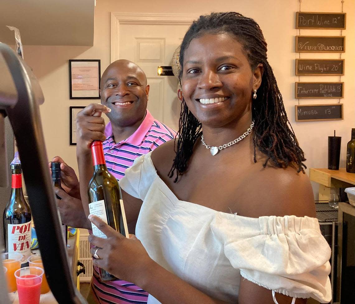 Owner Ebony Lewis, with the help of her husband, Marc, opens La’Vino Wine Bar in Warner Robins.
