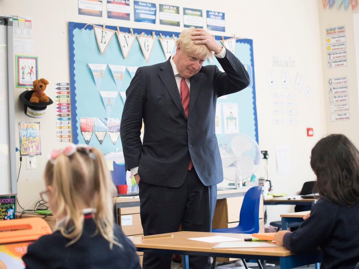 Boris Johnson on a visit to The Discovery School in West Malling, 20 July, 2020 (Getty Images)