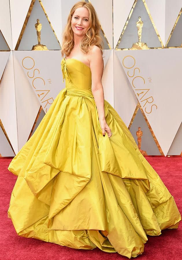 Leslie Mann was the belle of the ball in this 'Beauty and Beast' inspired gown. Photo: Getty