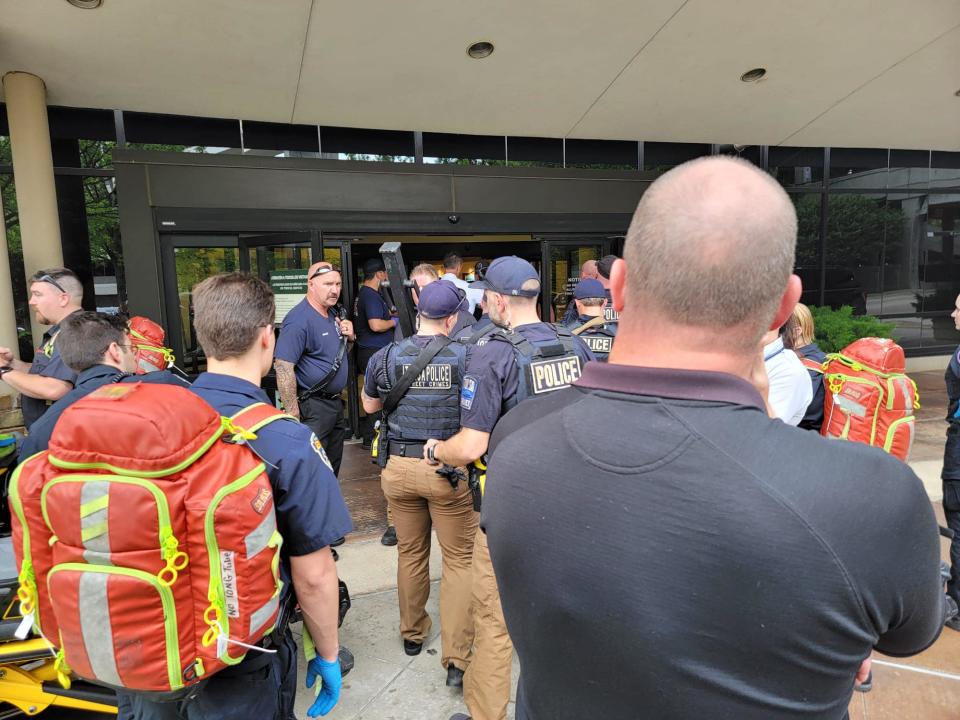 Police at St Francis Hospital in Tulsa after the shooting. Source: Tulsa Police Department