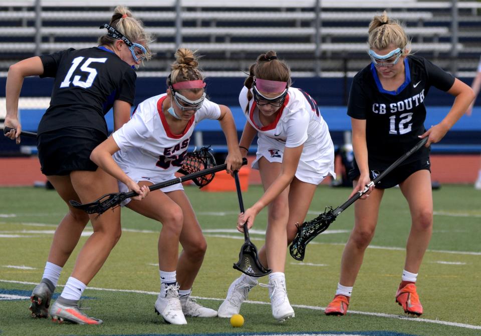 CB East and CB South Girls Lacrosse teams played Wednesday in honor of LAX 4 LIFE, a national campaign supporting suicide prevention awareness programs.