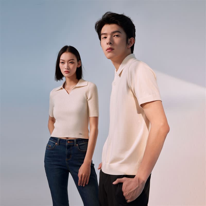 Gap「質感簡約Premium Blue系列」透過俐落的剪裁設計或是衣物材質等細節，一秒提升約會好感度。（圖／品牌業者提供）