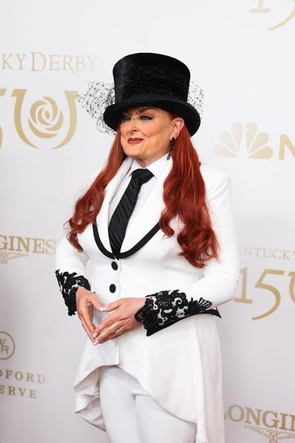 Singer Wynnona Judd poses on the red carpet at the Kentucky Derby on Saturday, May 4, 2024, at Churchill Downs in Louisville, Kentucky.