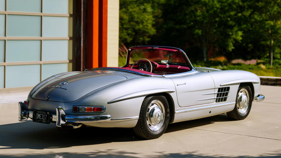 A fully restored 1962 Mercedes-Benz 300 SL Roadster.