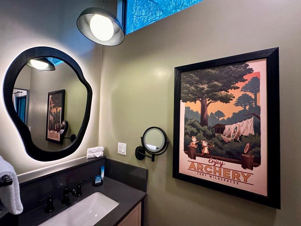 Backlit mirror above sink 