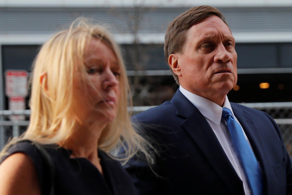 Private equity firm founder John Wilson arrives at federal court for the first day of jury selection in the first trial to result from the U.S. college admissions scandal in Boston, Massachusetts on September 8, 2021.   REUTERS/Brian Snyder