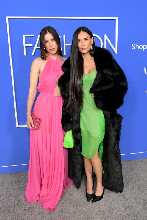 (L-R) Scout LaRue Willis and Demi Moore <p><a href="https://www.gettyimages.com/detail/1475242506" rel="nofollow noopener" target="_blank" data-ylk="slk:Charley Gallay/Getty Images;elm:context_link;itc:0;sec:content-canvas" class="link ">Charley Gallay/Getty Images</a></p>