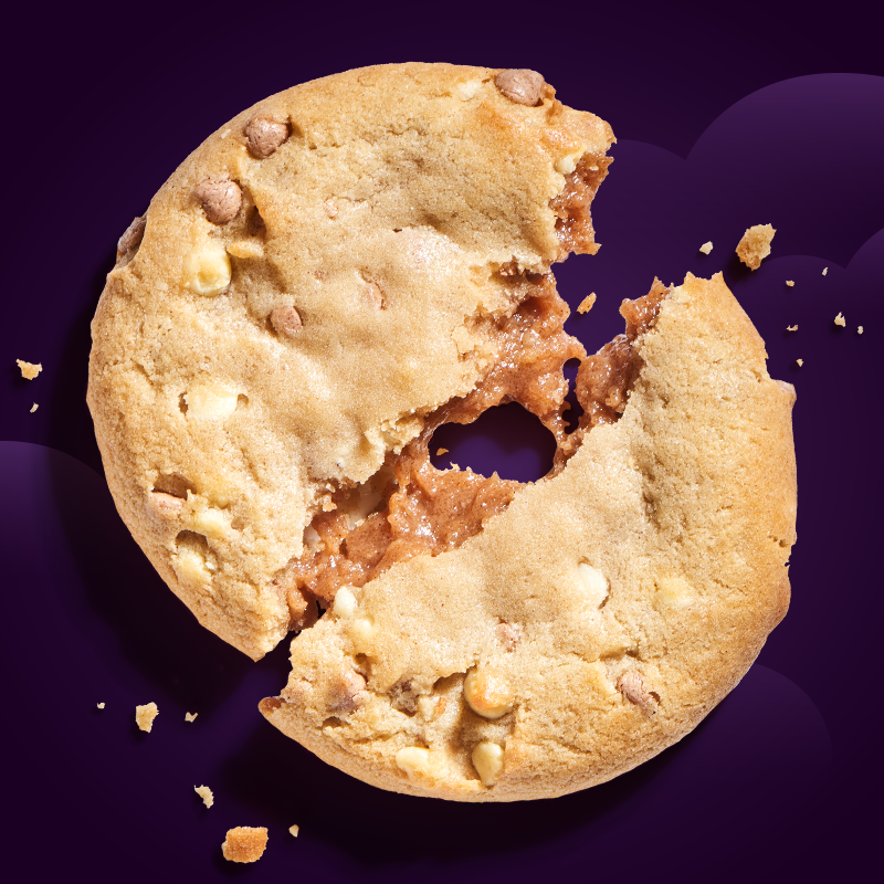 The Cinnamon Bun Filled Deluxe cookie that Purdue University student Abby Haluska created after winning last year’s Insomnia Cookies ultimate cookie lover Instagram and TikTok contest.