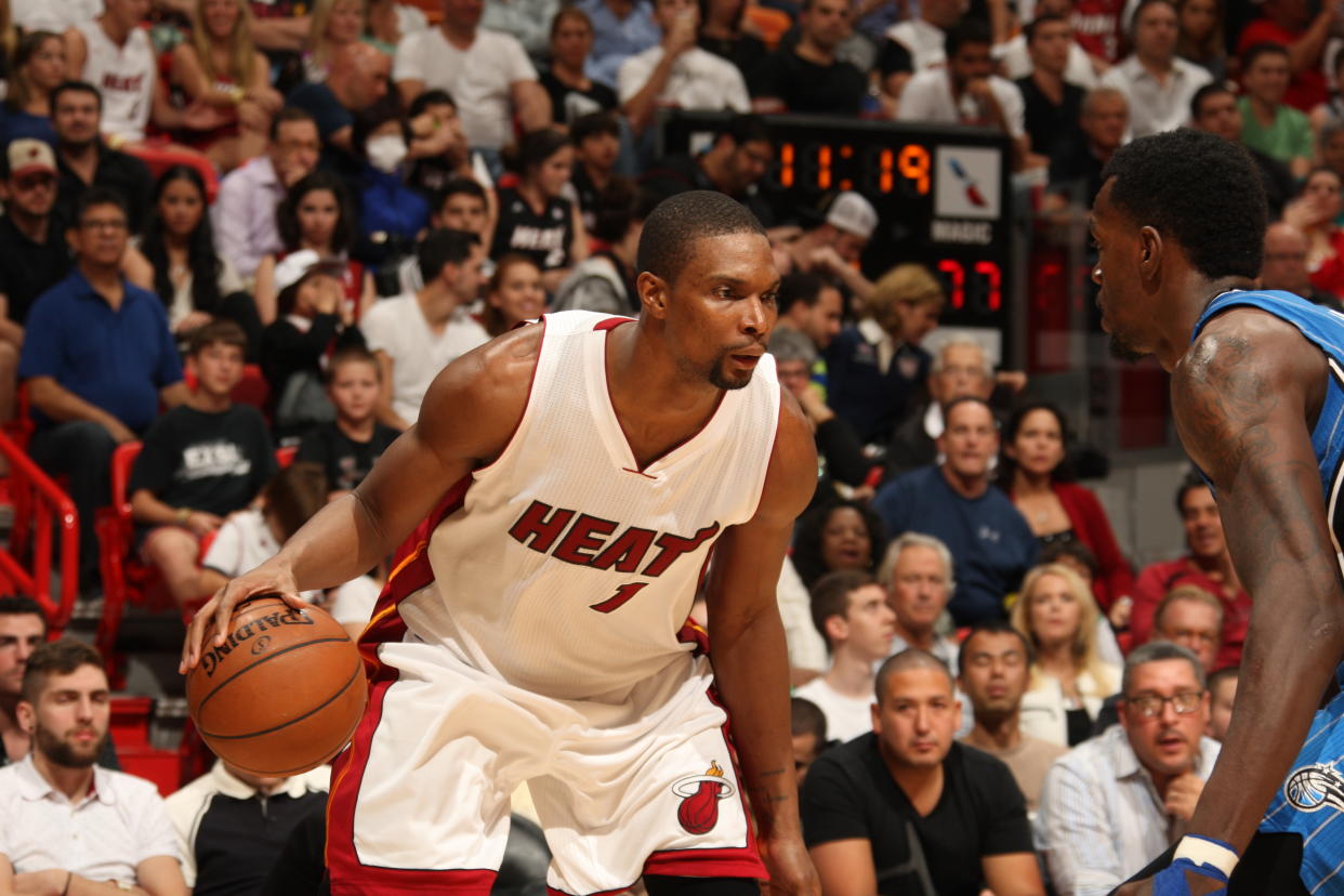 Chris Bosh will become the fourth Miami Heat player to have his jersey retired. (Getty)