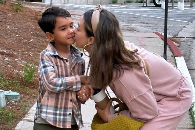 <p>Jessica Alba/Instagram</p> Jessica Alba and son Hayes on his first day of kindergarten