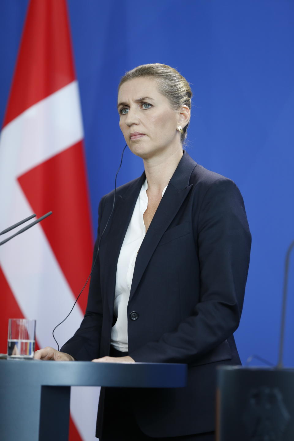 German Chancellor Angela Merkel (CDU) and the new Danish Prime Minister Mette Frederiksen at the pressconference at the Federal Chancellery, Berlin on July 11, 2019. (Photo by Simone Kuhlmey/Pacific Press/Sipa USA)