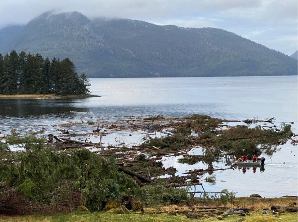 The landslide struck on Monday (Alaska Department of Public Safety)