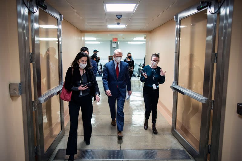 U.S. Senator Rob Portman (R-OH) arrives for a vote in the basement of the U.S. Capitol in Washington