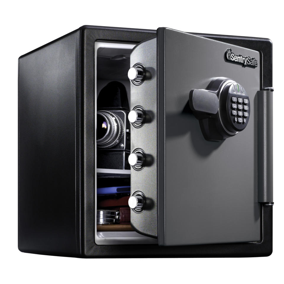 With 1.23 cubic feet of storage space, this compact safe is a great value for any home. (Photo: Walmart)