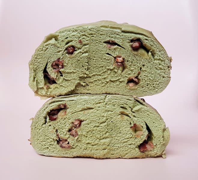 image of dough magic's matcha red bean mantou