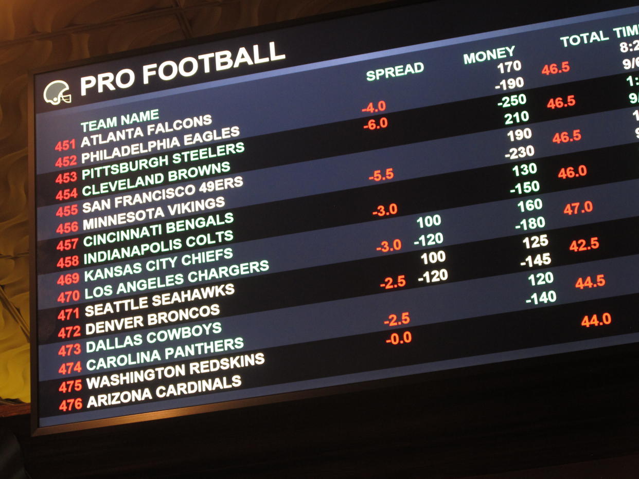 CBS will not mention gambling during NFL broadcasts in 2018. (AP Photo)