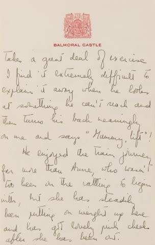 <p>RR Auction</p> Queen Elizabeth's 1950 letter to midwife goes up for auction