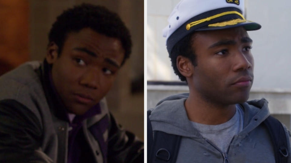 Donald Glover in the first episode of "Community" vs. his last, "Geothermal Escapism"