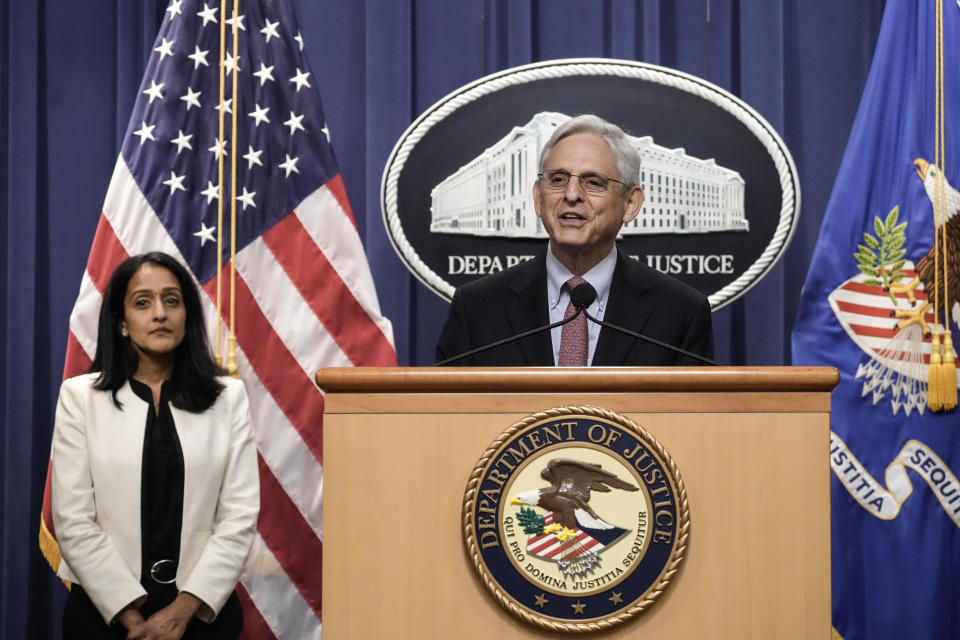 Attorney General Merrick Garland speaks during a news conference at the U.S. Department of Justice on Aug. 2, 2022 in Washington, D.C. / Credit: Drew Angerer / Getty Images