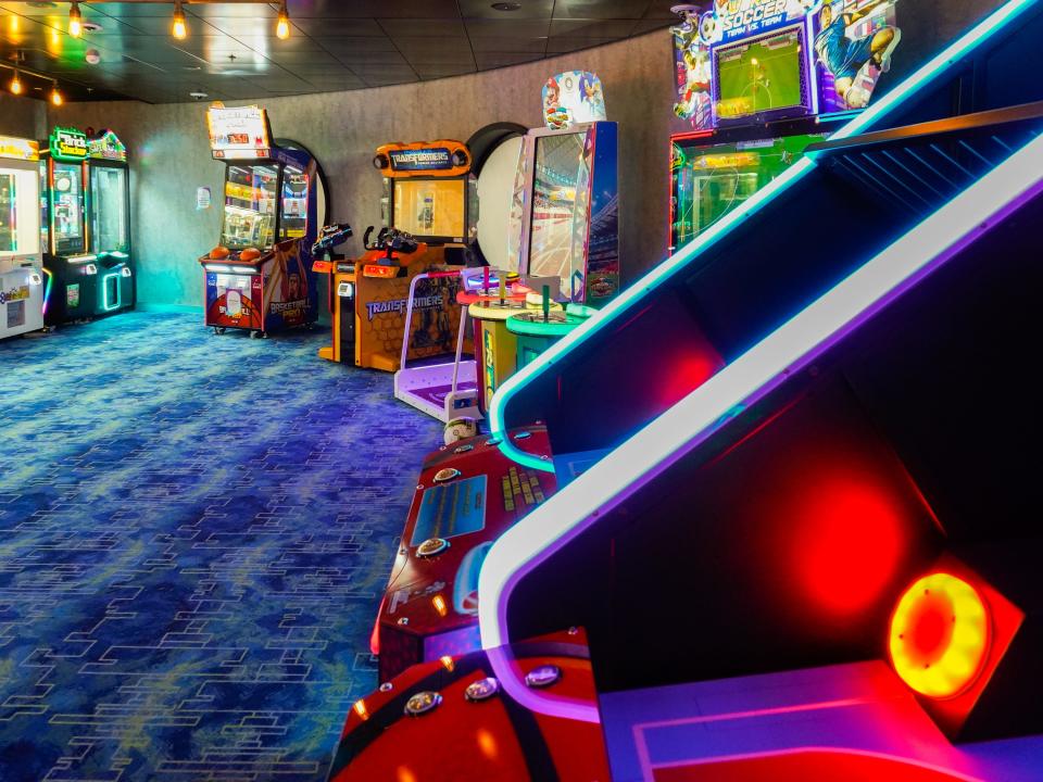 arcade on deck 16 of the world's largest cruise ship