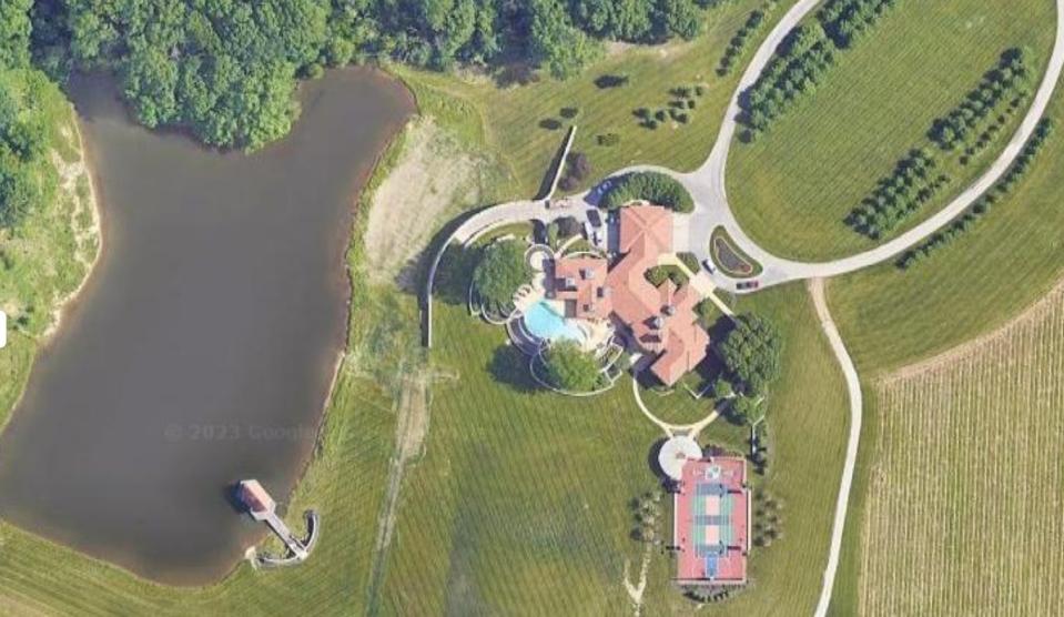 An aerial view of Monroe County's most expensive residential property, an $8.2 million mansion at 2640 E. Mel Currie Road.