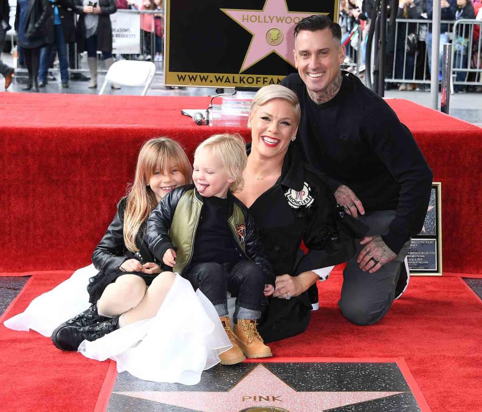 Pink and Carey Hart pose as Pink is honored with a star on The Hollywood Walk Of Fame on February 05, 2019 in Hollywood, California