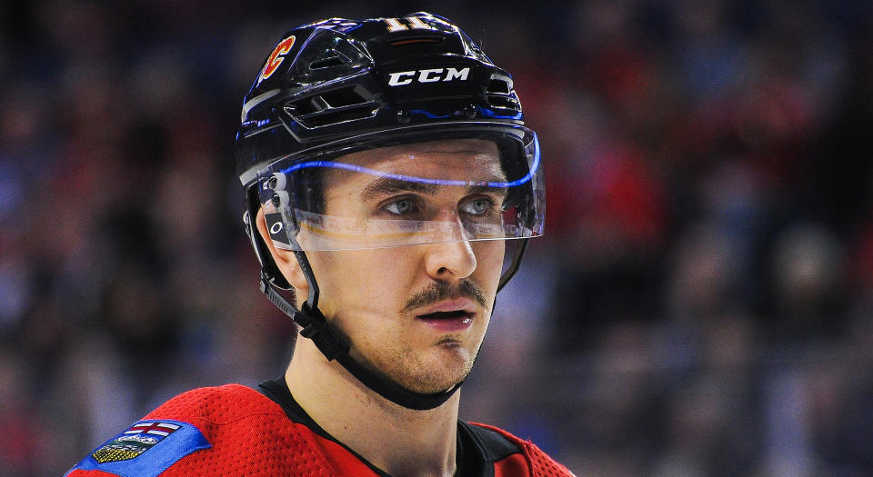 Mikael Backlund of the Calgary Flames was activated off of the club’s IR on Sunday. (Photo by Derek Leung/Getty Images)