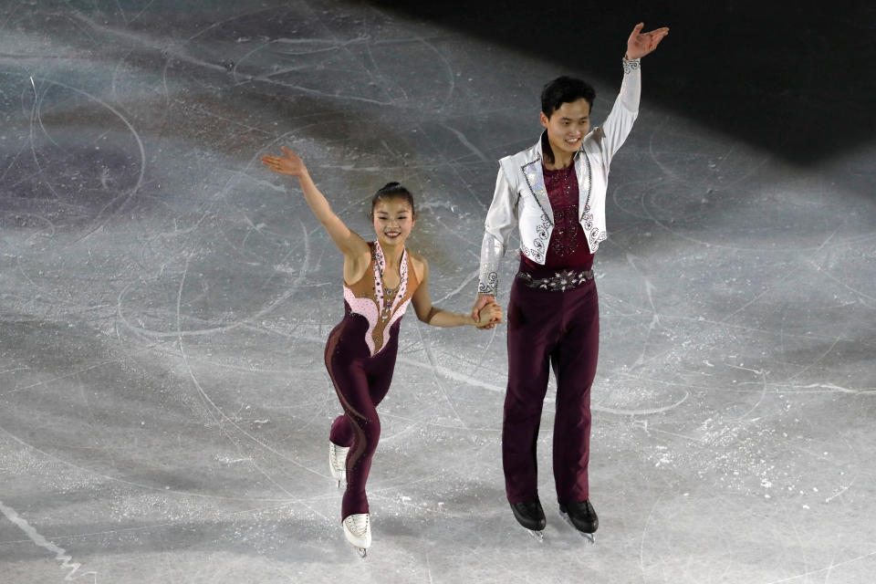 Ryom Tae Ok and Kim Ju Sik of North Korea compete at the Four Continents Figure Skating Championships in Taipei, Taiwan. (REUTERS)