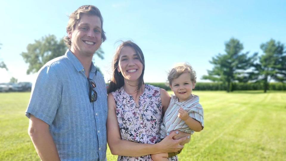 Jessica Studer and Austin Hurd with their son Westin