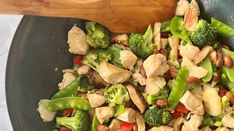 chicken stir-fry in skillet