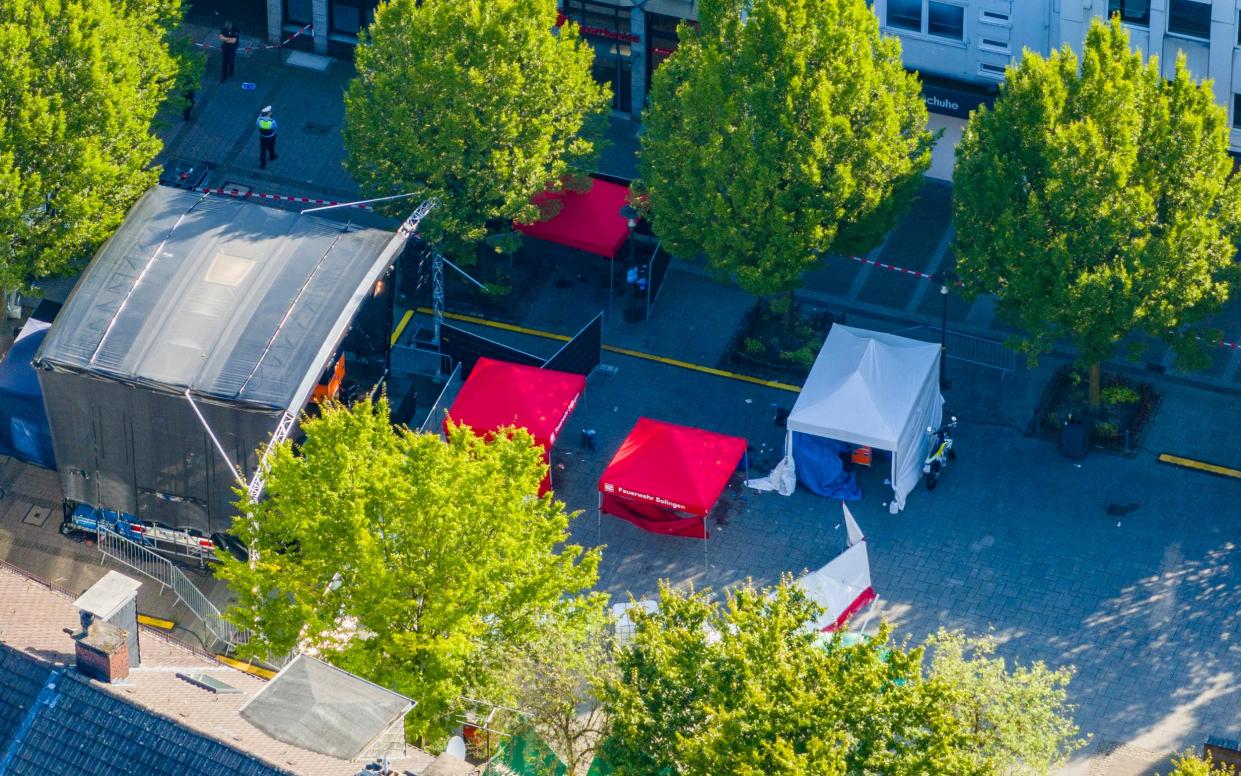 Tents set up in the aftermath of the attack