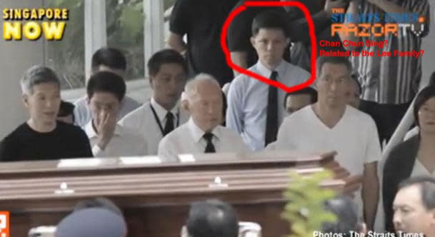 The screenshot captured from a RazorTV clip and posted by a netizen. MG Chan is circled in red. (Internet photo)