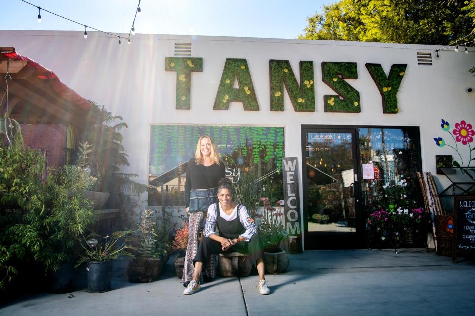 Colette Fowler, left, and Shawna Christian at their plant shop Tansy.