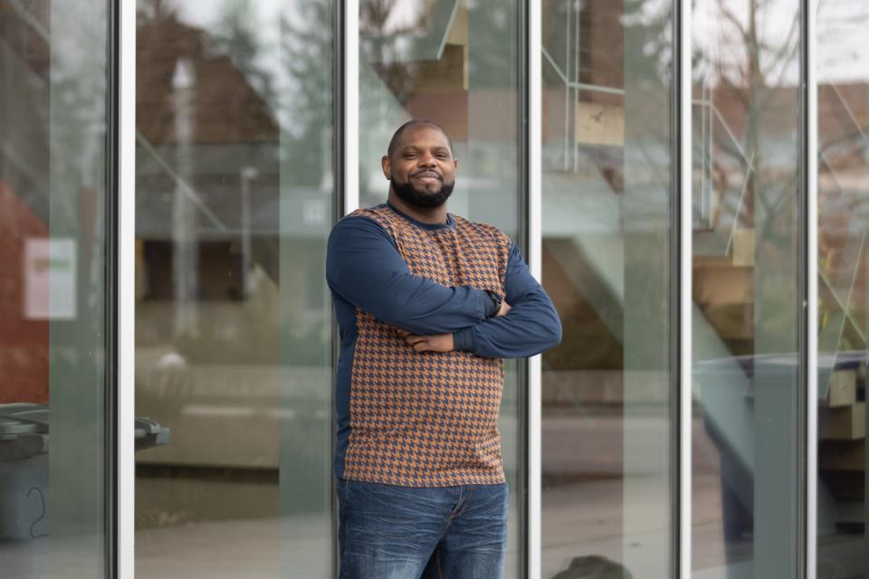 Darwin Peters II, seen Feb. 2, 2022, ran for the Clover Park School Board in Washington state. The 35-year-old father of six said his opponents transformed a nonpartisan campaign into a political horse race by invoking partisan rhetoric, such as opposition to critical race theory.