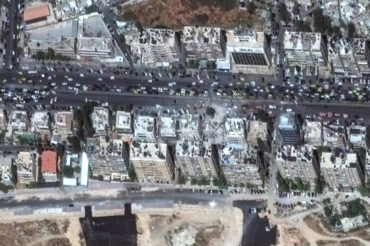 A satellite image shows the Iranian embassy and consulate in Damascus following a suspected Israeli strike earlier this month (Reuters)