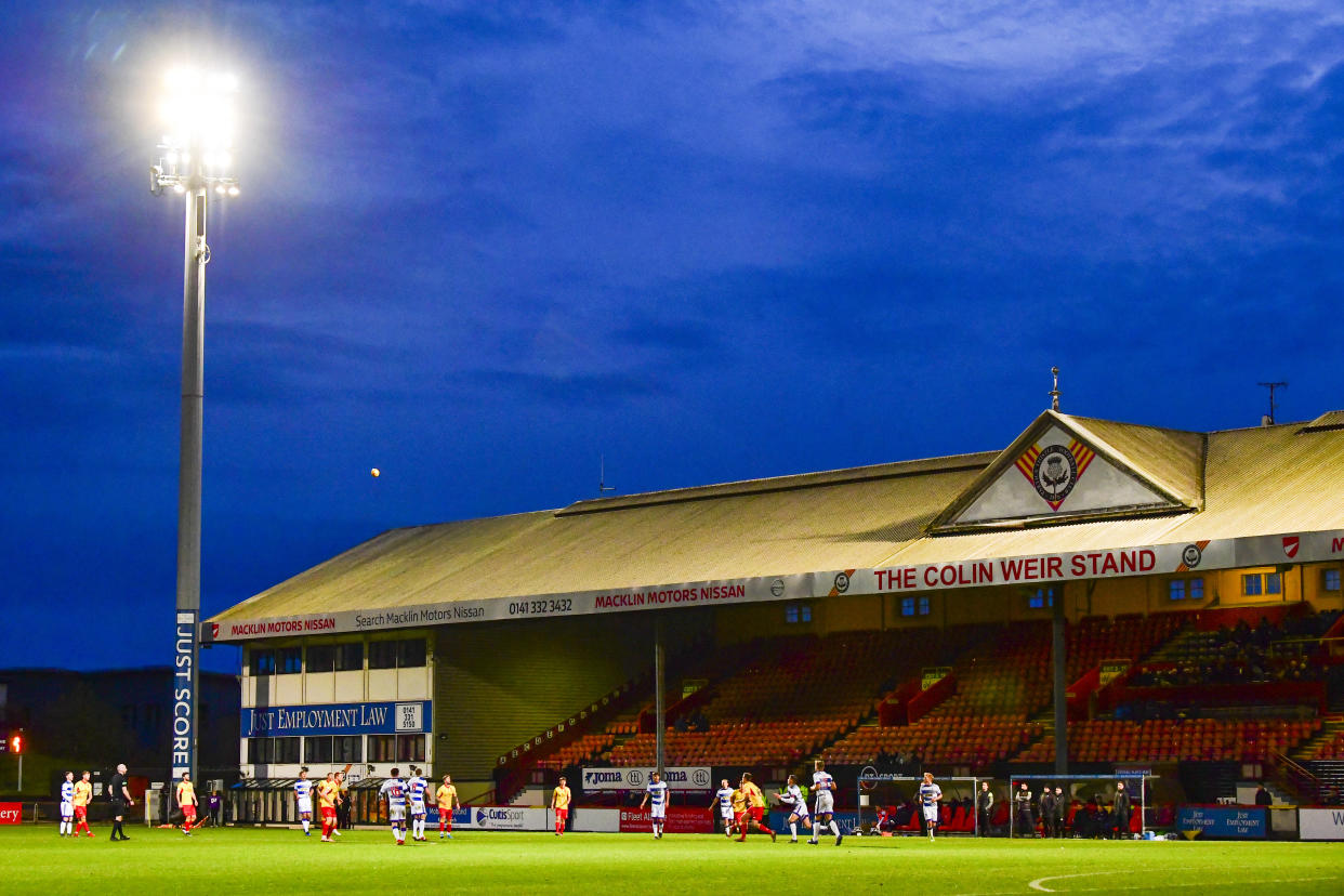 GLASGOW, SCOTLAND - NOVEMBER 09: Partick Thistle main stand during the Ladbrokes Championship match between Partick Thistle and Greenock Morton, at The Energy Check Stadium at The Energy Check Stadium at Firhill on November 09, 2019, in Glasgow, Scotland (Photo by Rob Casey / SNS Group via Getty Images)