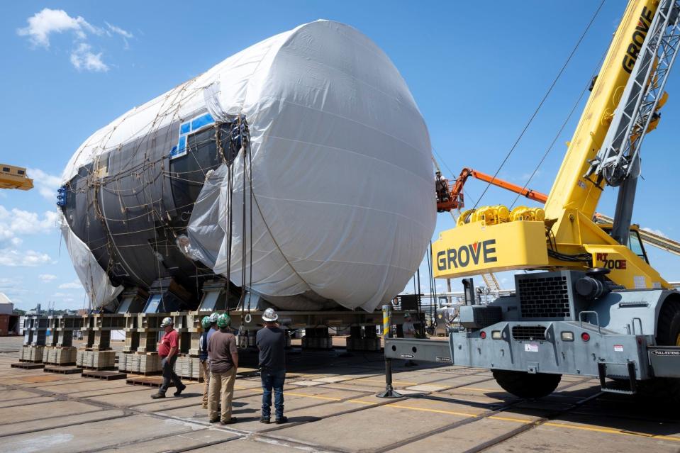 Construction for the new US Navy battleship USS Arizona SSN-803 is currently underway in Groton, Conn. The naval vessel is being named in honor of the original USS Arizona BB-39 warship, which was destroyed in the Pearl Harbor attacks during World War II.