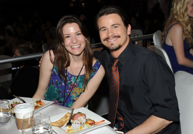 Carly and Jason Ritter.<p>Photo by Kevin Mazur/Getty Images for Clear Channel</p>