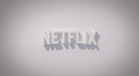 Netflix logo, embossed in white on white.