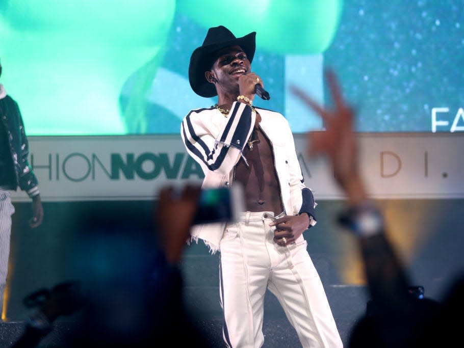 Lil Nas X performs onstage as Fashion Nova