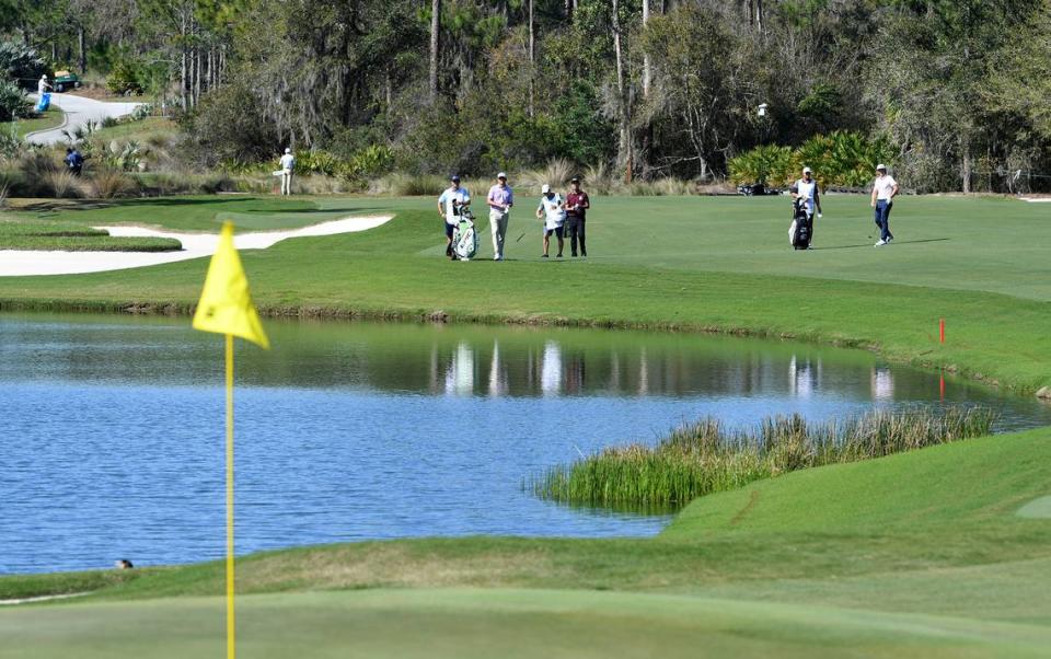 02/25/21--The 18th hole at The World Golf Championships, Workday Championship at The Concession in Bradenton, Fla.
