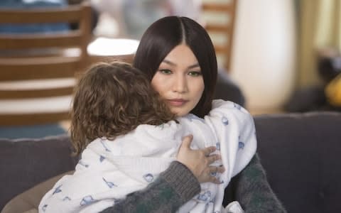 Gemma Chan as robot Anita in Channel 4's Humans - Credit: Gary Moyes/Kudos