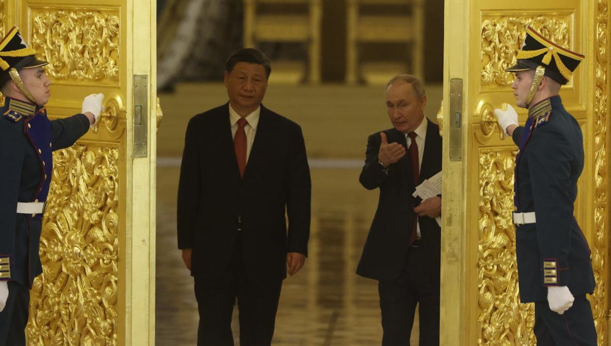 Opening the doors to Russia and China's perception. <a href="https://www.gettyimages.com/detail/news-photo/chinese-president-xi-jinping-arrives-at-the-grand-kremlin-news-photo/1248945771?adppopup=true" rel="nofollow noopener" target="_blank" data-ylk="slk:Getty Images;elm:context_link;itc:0;sec:content-canvas" class="link ">Getty Images</a>