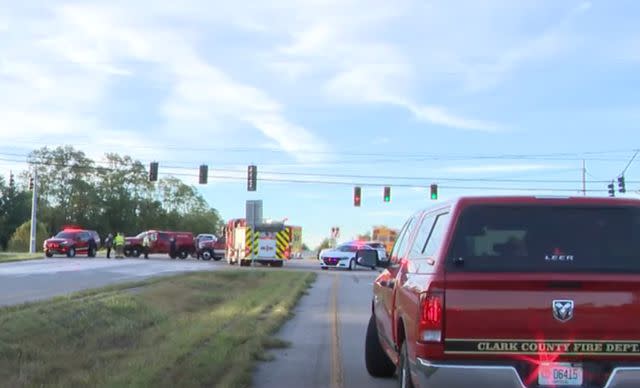 <p>WLKY News Louisville/YouTube</p> Scene of an accident in Winchester, Ky, on Sept. 3, 2024