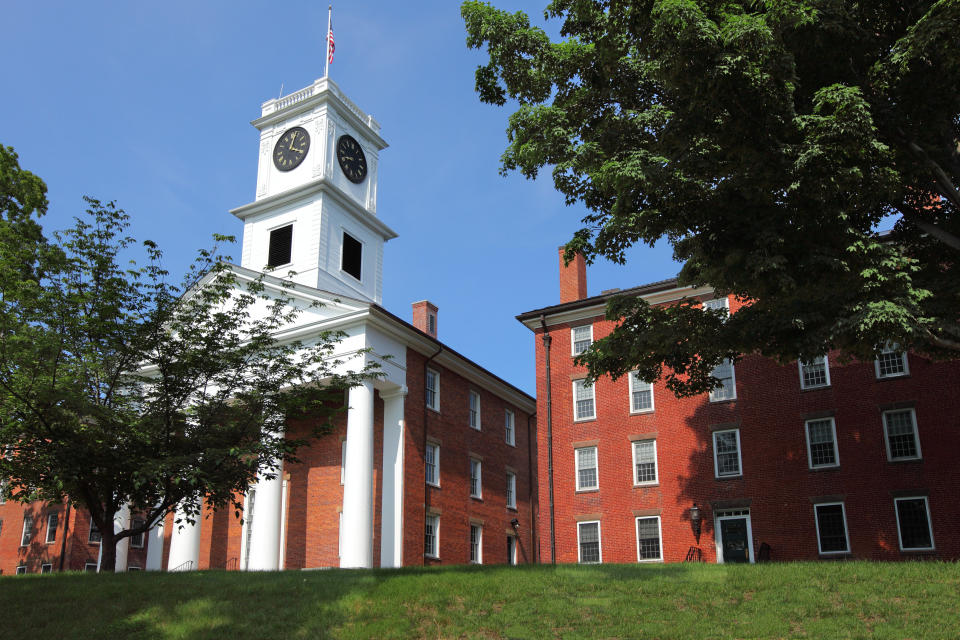 Daytime view of the the Johnson Chapel standing at the center of College Row on the Amherst College campus. (Photo: DenisTangneyJr via Getty Images)