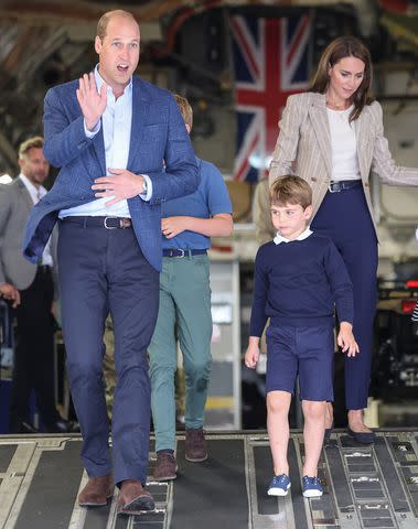 <p>Chris Jackson/Getty Images</p> Prince William, Prince Louis and Kate Middleton at the Air Tattoo