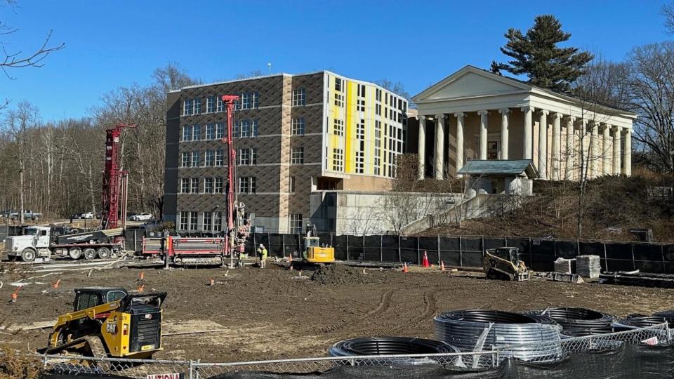 PHOTO: The construction of a geothermal system to power the Charles P. Stevenson Jr, Library at Bard College in Annandale-On-Hudson, New York, is underway. (Brightcore Energy)