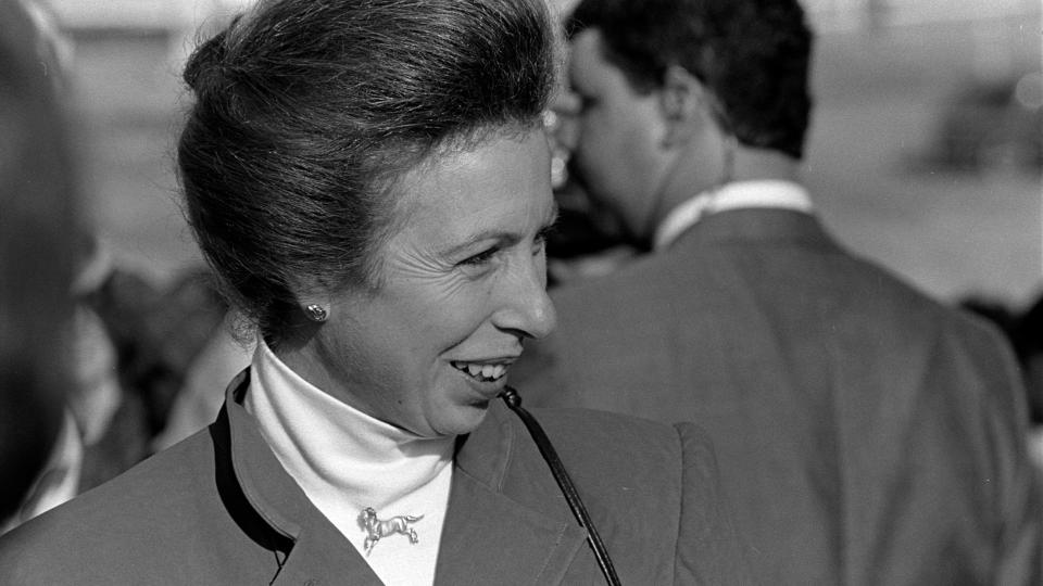 Princess Anne of England attends the Royal Chase benefit equestrian event in Nashville, Tennessee, on November 4, 1987.